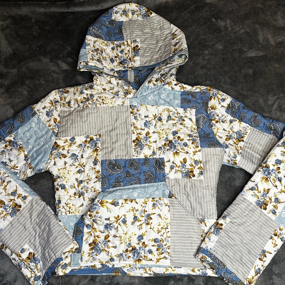 Handmade Floral Patchwork quilt Hoodie
